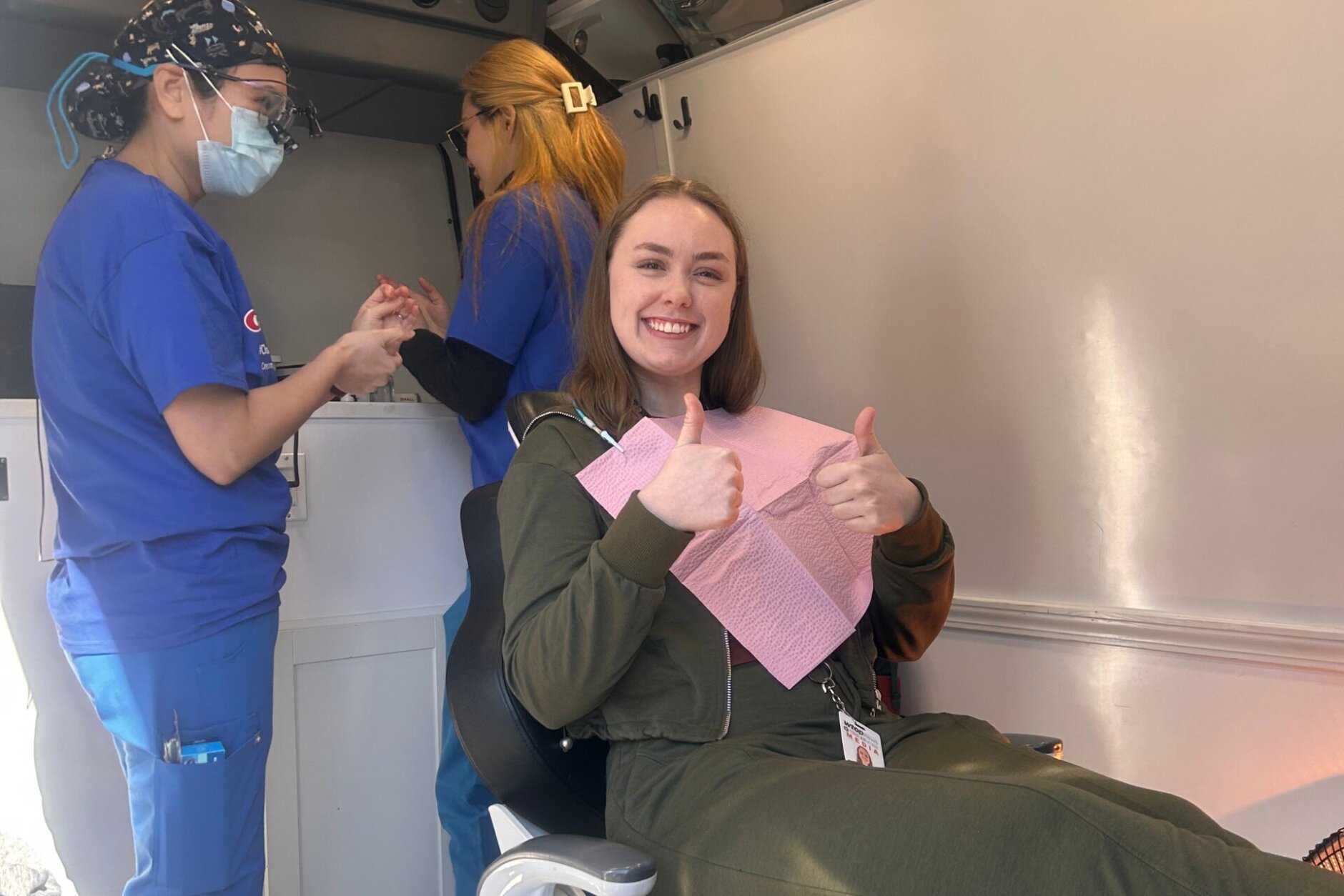 Grace Newton gets a free dental screening