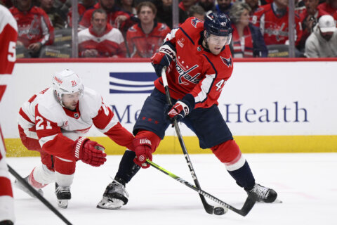 Capitals beat the Red Wings 4-3 in overtime in a crucial East playoff race matchup