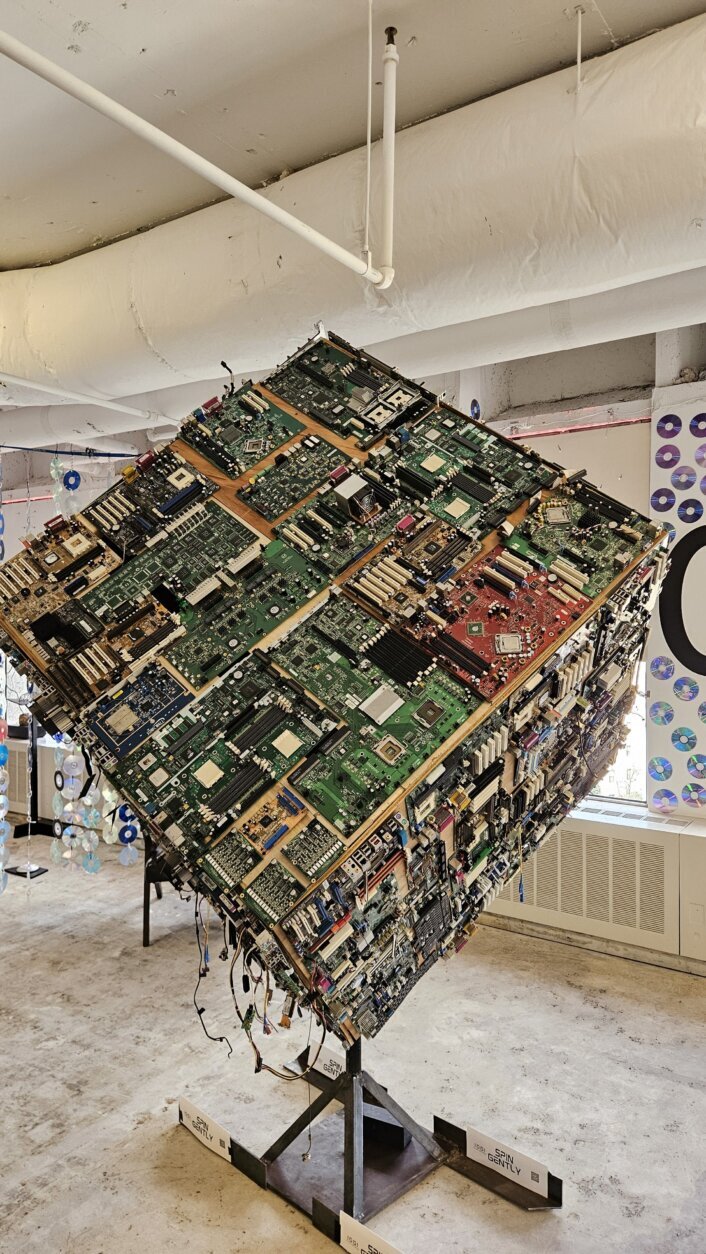 Sculpture made of computer parts