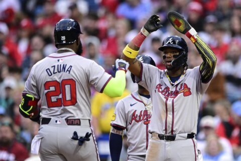 Albies, Olson, Ozuna, Harris hit homers, Braves pound 19 hits in 12-4 win over Phillies