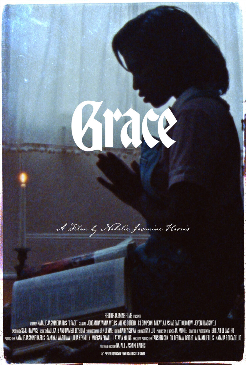 A movie poster from the short film Grace