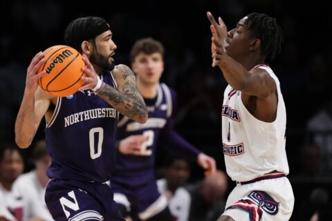 March Madness: Langborg lights it up in OT as Northwestern beats Florida Atlantic 77-65 in East