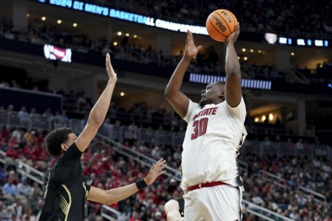 Powered by big man DJ Burns Jr., N.C. State muscles past Oakland in overtime to reach Sweet 16