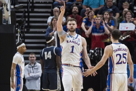 Jayhawks get friendly late whistle to advance in March Madness with 93-89 victory over Samford
