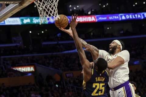 Anthony Davis scores 36 points while the Lakers hold off another Pacers comeback in a 150-145 win