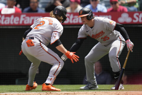 Trout becomes 1st in majors to reach 10 home runs, but Orioles hold off Angels 6-5