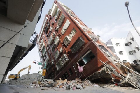 Rescuers in Taiwan search for those missing or stranded after major earthquake kills 10