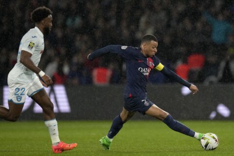 PSG wins another French league in Kylian Mbappé’s last season at the club after Monaco loses at Lyon