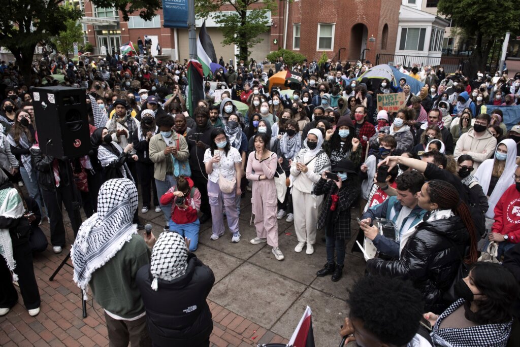 4th day of Israel-Hamas war protests continue at GW University