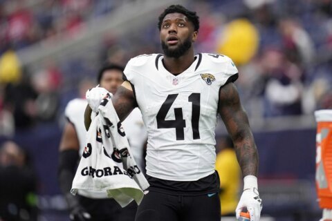 Standout pass rusher Josh Allen and the Jaguars agree to a 5-year, $150M contract, AP source says