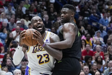 LeBron James’ triple-double lifts Lakers over Pelicans and into a play-in rematch with New Orleans