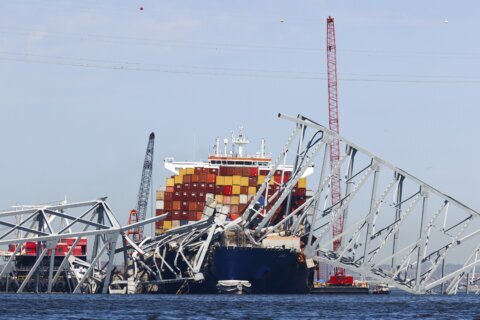 Dali crew will stay on board during controlled demolition to remove fallen bridge from ship’s deck