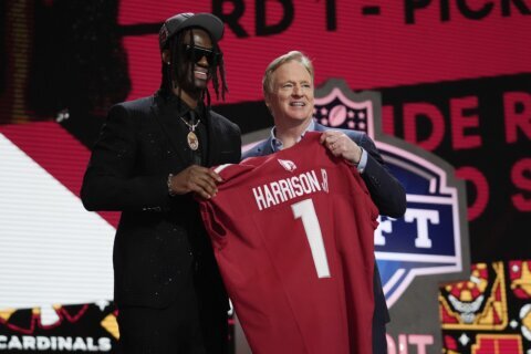 Arizona Cardinals select WR Marvin Harrison Jr. at No. 4, edge rusher Darius Robinson at No. 27