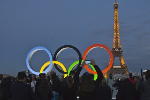 Olympic rings for the Paris Games will be displayed on the Eiffel Tower