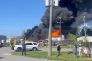 WATCH: Black smoke visible for miles after Sterling warehouse catches fire
