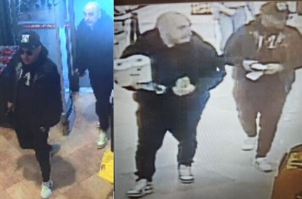 Two men, seen in surveillance video