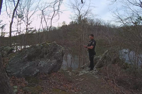 Body camera footage shows officers take down rabid coyote that attacked 2 in Montgomery Co.