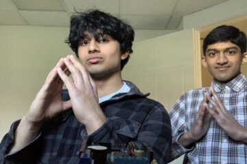 Fairfax County students Gautham Ramachandran and Sriram Nalini used AI to create an algorithm that can be used to classify EEG signals, which can be used to control prosthetics. (Courtesy Gautham Ramachandran)