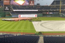 Flag being unfurled at Nats Park