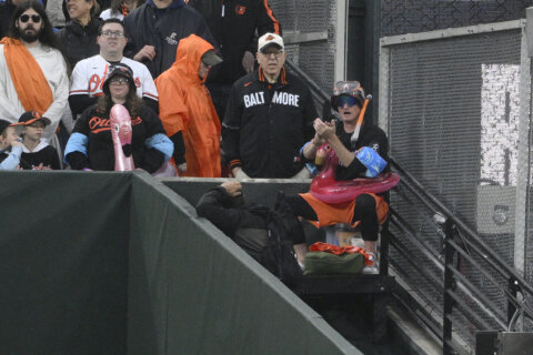 Orioles owner takes a turn in the Camden Yards ‘Splash Zone’ — and the team quickly scores twice