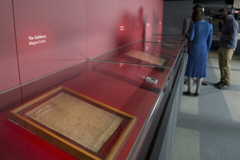 Environmentalists attack a case holding a copy of the Magna Carta in London but document unscathed