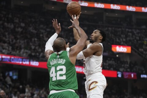 Cavaliers star guard Donovan Mitchell misses Game 4 against the Celtics with a strained left calf