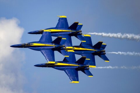Look up! Blue Angels take to the skies for Naval Academy commissioning week
