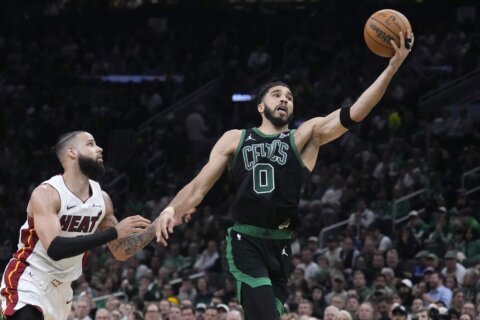 Top-seeded Celtics roll over Heat and into second round. They’ll play Cleveland or Orlando