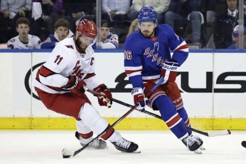 Hurricanes score  4 in third period, rally to beat Rangers 4-1 in Game 5 to avoid elimination