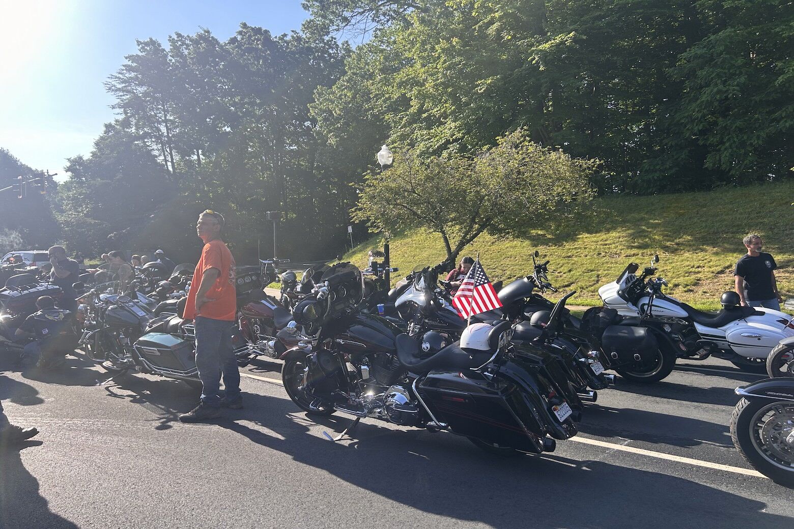 <p>Tom Kreutzer’s uncle was killed in World War II. He’s an employee with the Department of State and has worked with military commands in the past. He said this ride is a small way to show his appreciation for the people who sacrifice their lives.</p>
<p>“There’s usually a really good community, especially with Harley riders,” Kreutzer said. “Generally, when I’ve been with Harley guys, they’re a certain kind of person and I respect that. So, they’re good to hang around with.”</p>
<p>John De Pasquale has been riding in the event for about 20 years. He said this year in particular is special for him because it’s the first year his son Mike is riding alongside. Mike, the grandson of a World War II veteran, says he’s most excited “to actually be in it, not standing on the side of the road waving at everybody.”</p>
