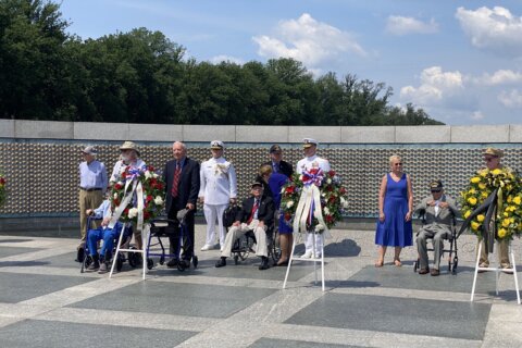 Veterans celebrate the 20th anniversary of World War II Memorial opening