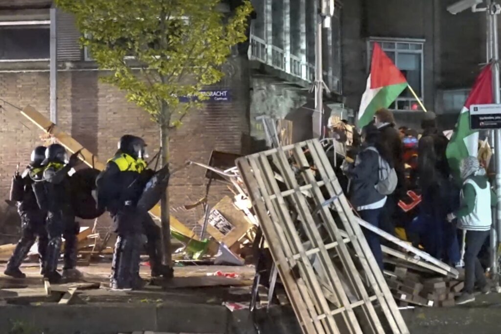 Police break up pro-Palestinian camp at Amsterdam university as campus protests spread to Europe