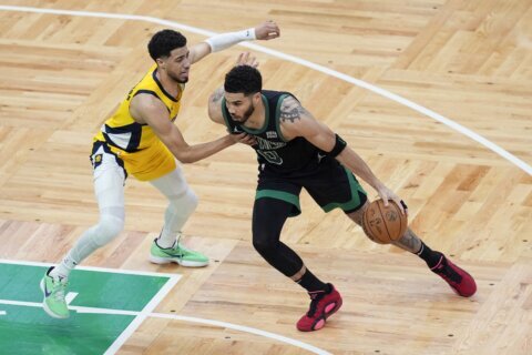 Pacers guard Tyrese Haliburton leaves Game 2 of East finals because of leg soreness