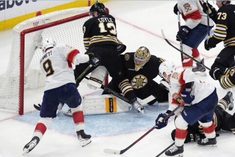 Disputed tying goal helps Panthers beat Bruins 3-2 and take 3-1 lead in East semifinal series