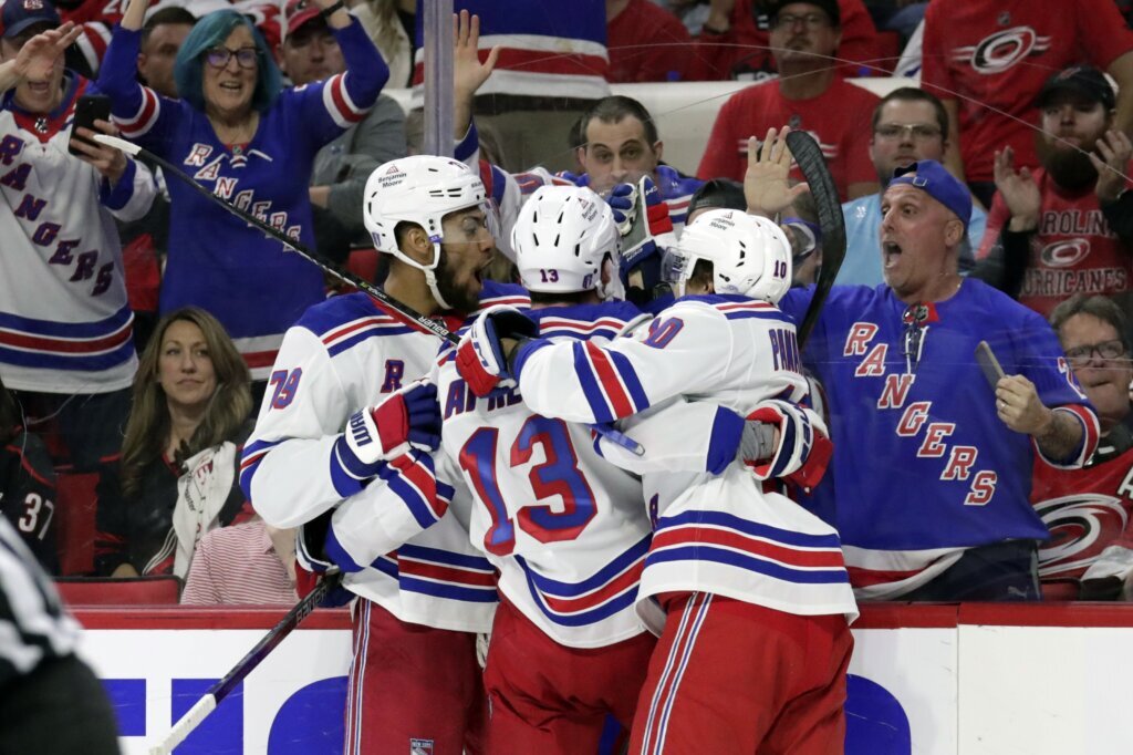 Artemi Panarin scores in overtime, Rangers beat Hurricanes 3-2 to take 3-0 series lead
