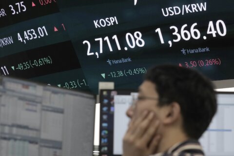 Stock market today: Asian shares track Wall Street’s slide on worries over interest rates