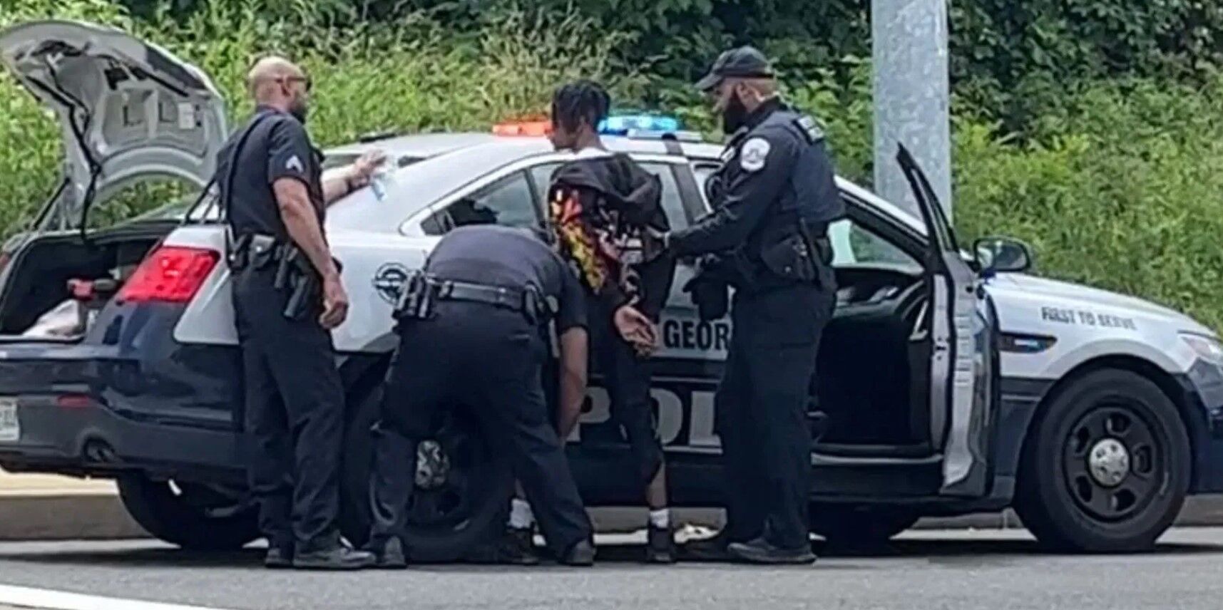 police arresting suspect