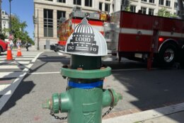 Firefigthers helmet on hydrant