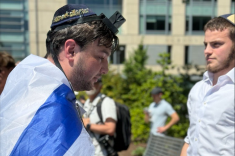 GW students hold pro-Israel rally during 8th day of protests supporting Gaza
