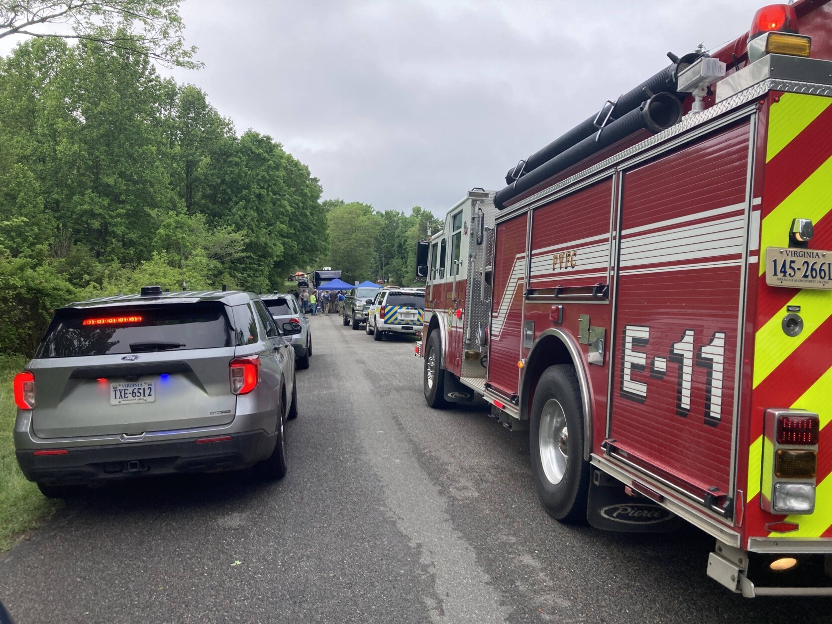 Two people were killed when a small plane headed for South Carolina crashed in Virginia, authorities said. (Courtesy Virginia State Police)