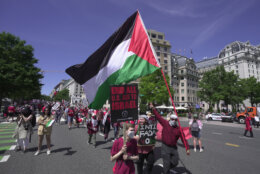 Pro-Palestinian protesters demonstrate near the White House in Washington, Saturday, June 8, 2024. (AP Photo/Manuel Balce Ceneta)