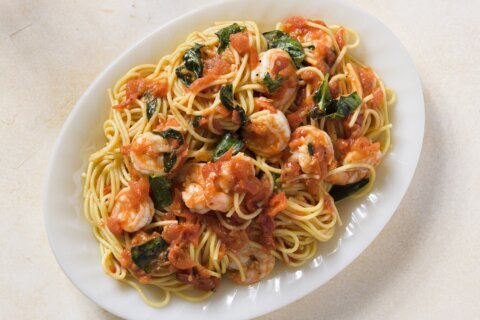 Shelled shrimp add big flavor to this simple tomato sauce