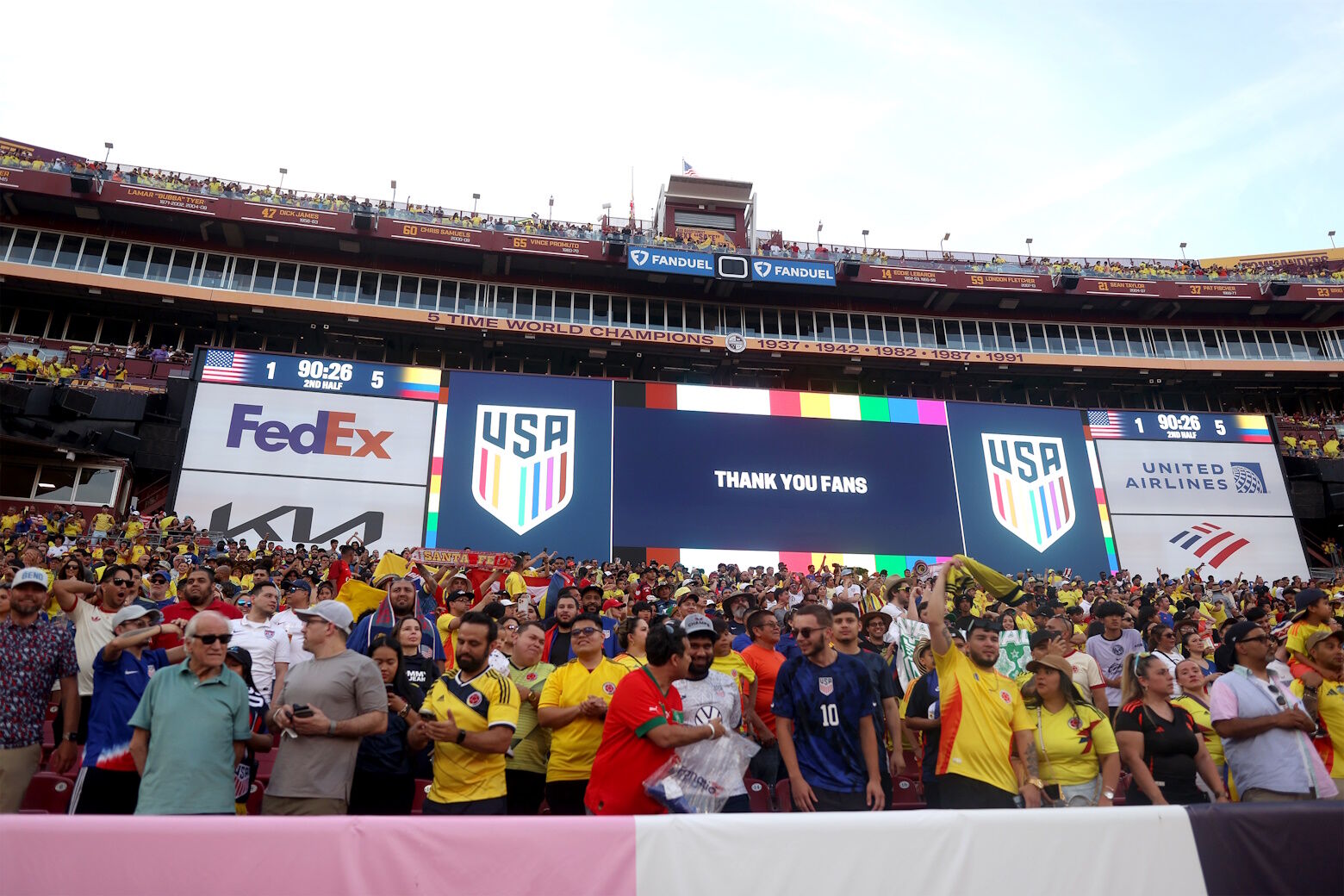 LANDOVER, MARYLAND - JUNE 08: A general view following a match between the United States and Colombia at Commanders Field on June 08, 2024 in Landover, Maryland. (Photo by Tim Nwachukwu/Getty Images)