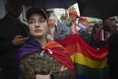 LGBT soldiers in Ukraine hope their service is changing attitudes as they rally for legal rights