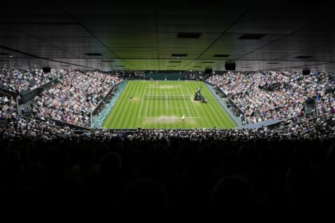 Wimbledon prize money is increasing to a record 50 million pounds. That’s about $64 million
