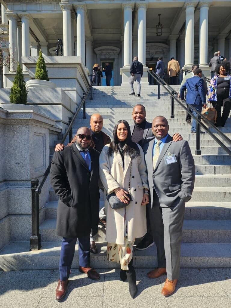 The first ever Black LGBTQ Equity Summit hosted by the White House, organized by the Center for Black Equity. In the photo are ballroom Legends Kenya Garcon, the late Legend Stephaun Marc Jacobs, Icon Shannon Garcon, Icon Sean Ebony and Icon Jamie Balenciaga.