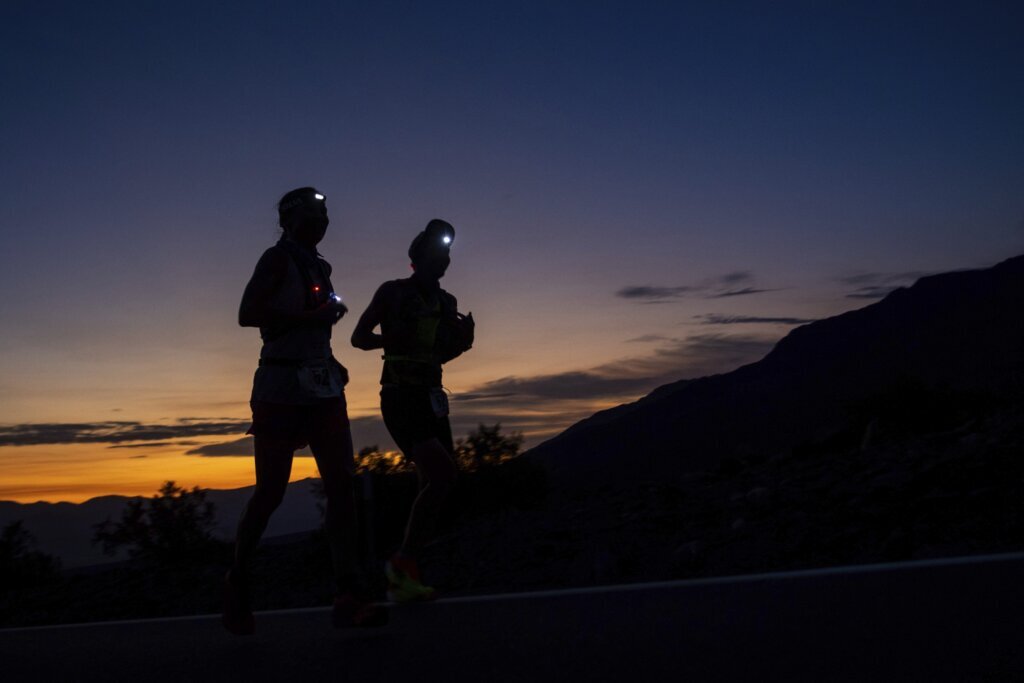First runners reach the finish in the annual Death Valley ultramarathon called the world’s toughest