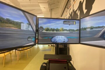 The driving simulator at the Annapolis branch of the Anne Arundel Public Library in Maryland.