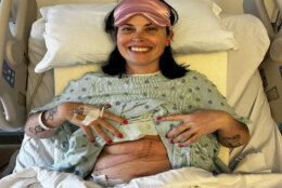 Lindsay Gutierrez in hospital bed.