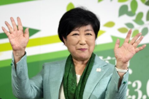 Tokyo Gov. Koike wins a third four-year term as head of Japan's influential capital